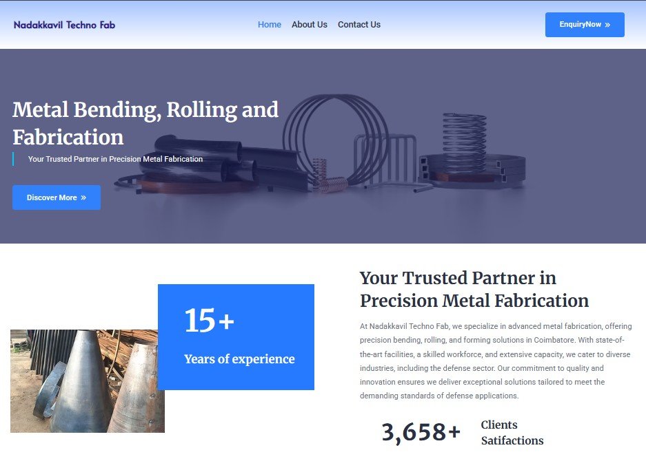 Web Development for Nadakkavil Techno Fab coimbatore